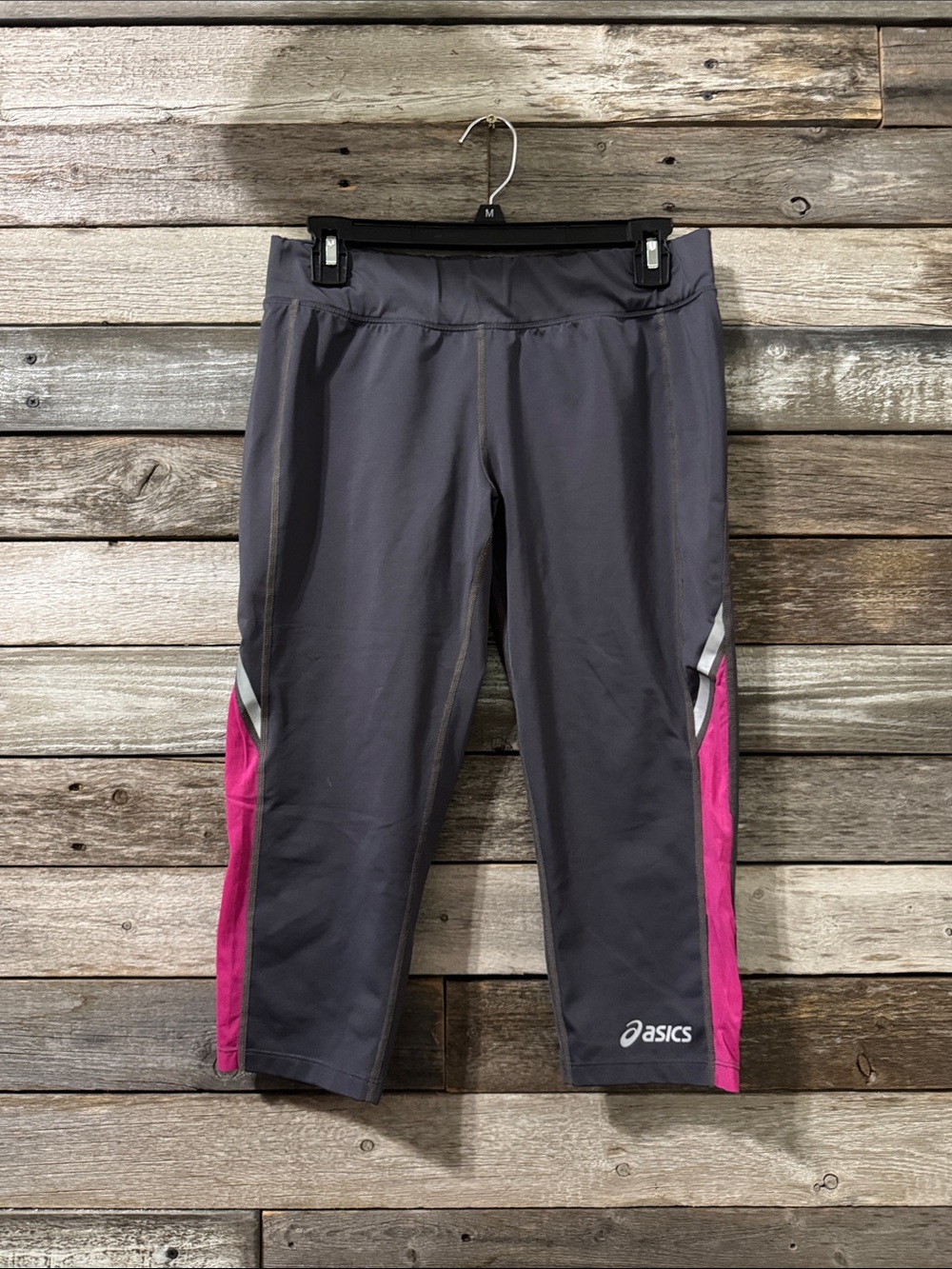 Asics Gray and Pink Capri Workout Pants